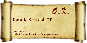 Obert Kristóf névjegykártya